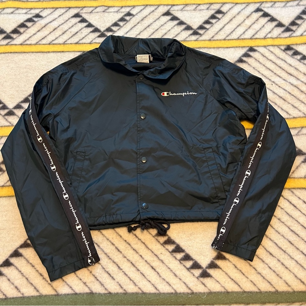 Champion Cropped Nylon Button Down Jacket - image 1